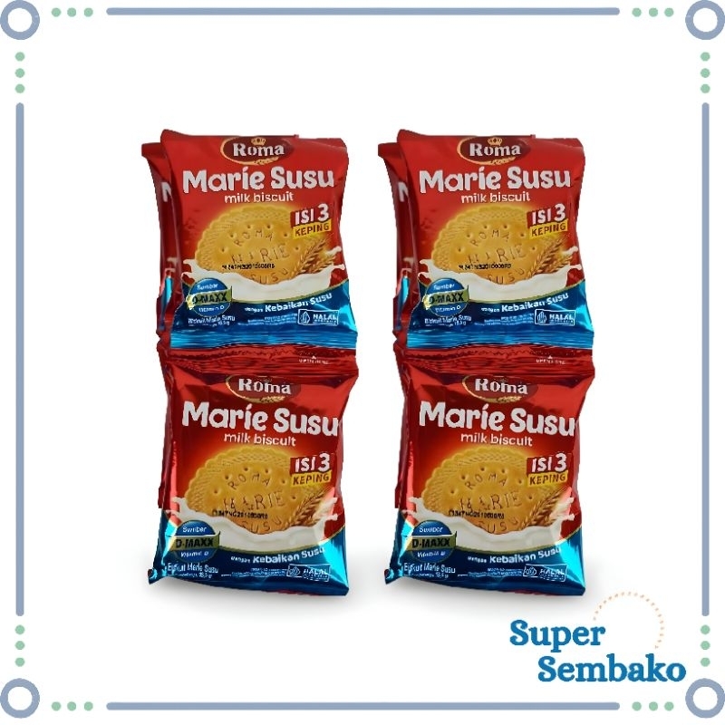 

SNACK BISKUIT ROMA MARIE SUSU RENCENG ISI 10 BUNGKUS PCS