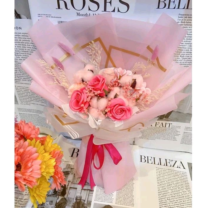 Buket Bunga Kering Mix Bunga Sabun/Buket Bunga Sabun/Buket Bunga Wisuda Ulang Tahun Anniversarry
