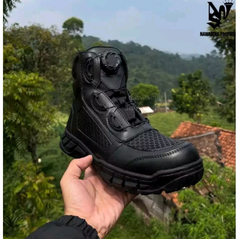 SEPATU PDL PDH TALI PUTAR NAWASENA MIDTRACK TYPE SARANG TAWON BAHAN MICROFIBER SOL WB ANTI SLIP