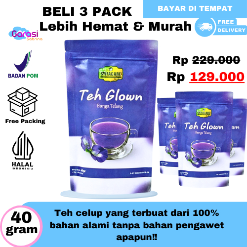 

Promo 3 Pack Teh Celup Glown Mencerahkan Membuat Kulit Lembab Teh Celup Glown Syifacare