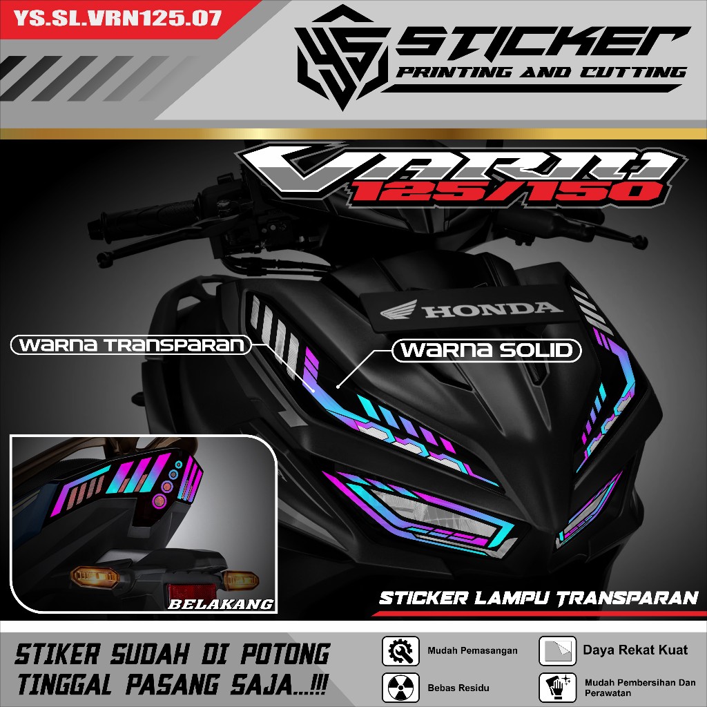 STIKER Alis lampu VARIO NEW 125 GEN-1 & GEN-2 - variasi lampu keren terbaru stiker custom alis vario
