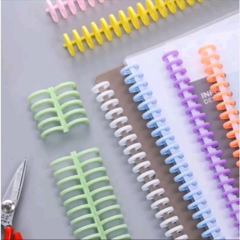 

Binder Plastik/ Plastic Binder Binding Strip / Spiral Ring Pastel Lucu Binding Strip Ring Binder