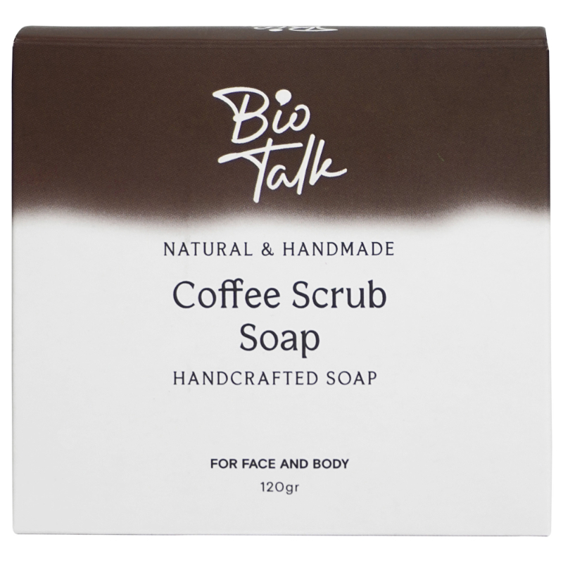 BIOTALK Coffee Scrub Soap 120gr | Sabun Mandi Kopi Natural Handmade untuk Bekas Luka Strechmark