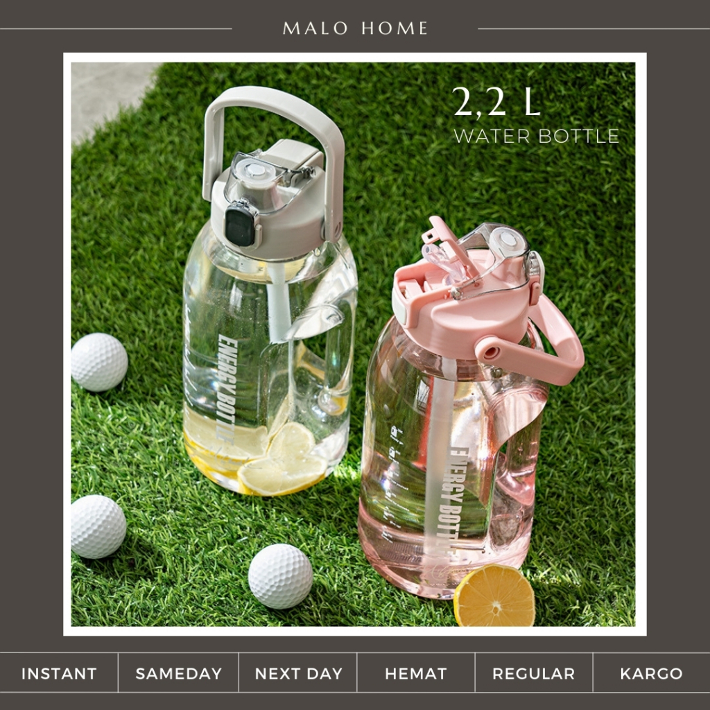 MALOHOME - 2.2L WATER BOTTLE Botol Minum Jumbo Big Water Bottle Gym Bottle Botol Minum Sekolah Malo 