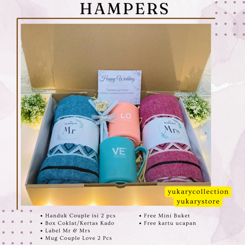 

Hampers Handuk dan Mug Couple/ Hampers Handuk/ Hampers Mug/ Kado Seserahan / Kado pernikahan