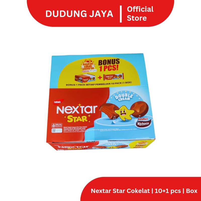 

NEXTAR STAR DOUBLE CREAM RASA COKELAT NEXTAR DOUBLE CREAM COKLAT BOX ISI 10+1PCS