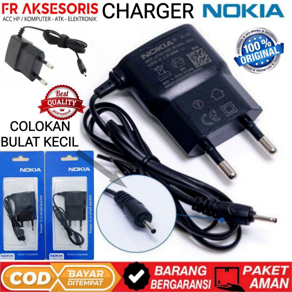 Charger nokia kecil original Charger Nokia Colokan Kecil cas HP NOKIA
