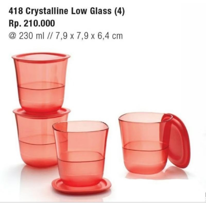 Crystaline glass 4 pcs tupperware ori
