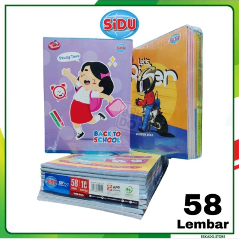 

Buku Tulis SIDU SINAR DUNIA 58 lembar 1 Pak 10 Buku Anak Sekolah Laini.cell Tegal