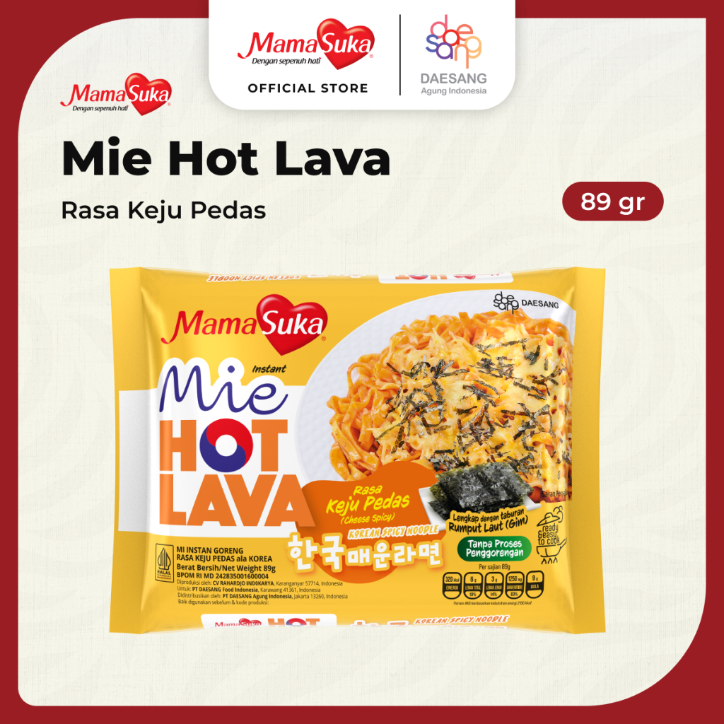 

Mamasuka Mie Hot Lava Rasa Keju Pedas 89gr