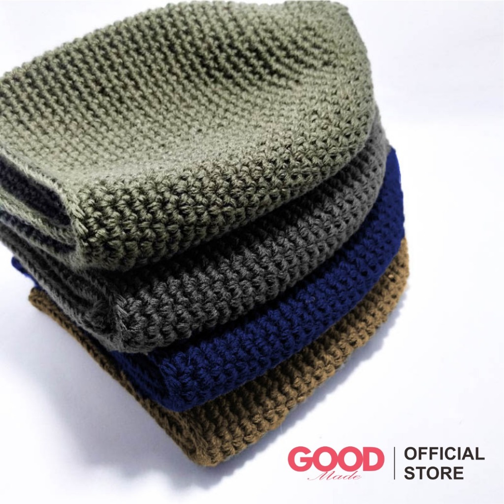GOOD MADE - Peci Rajut Model Yaman | Peci Rajut Tebal | Peci Haji | COD
