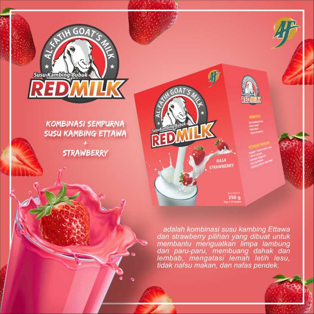 

Susu kambing rasa strowberry Etta Red Milk/ Etta Merah