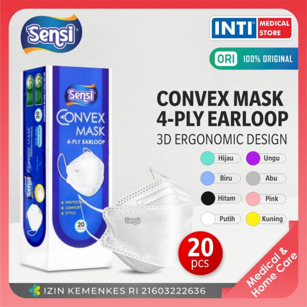 SENSI Convex Mask 4 Ply / Masker Earloop 4 Ply / Masker Sensi