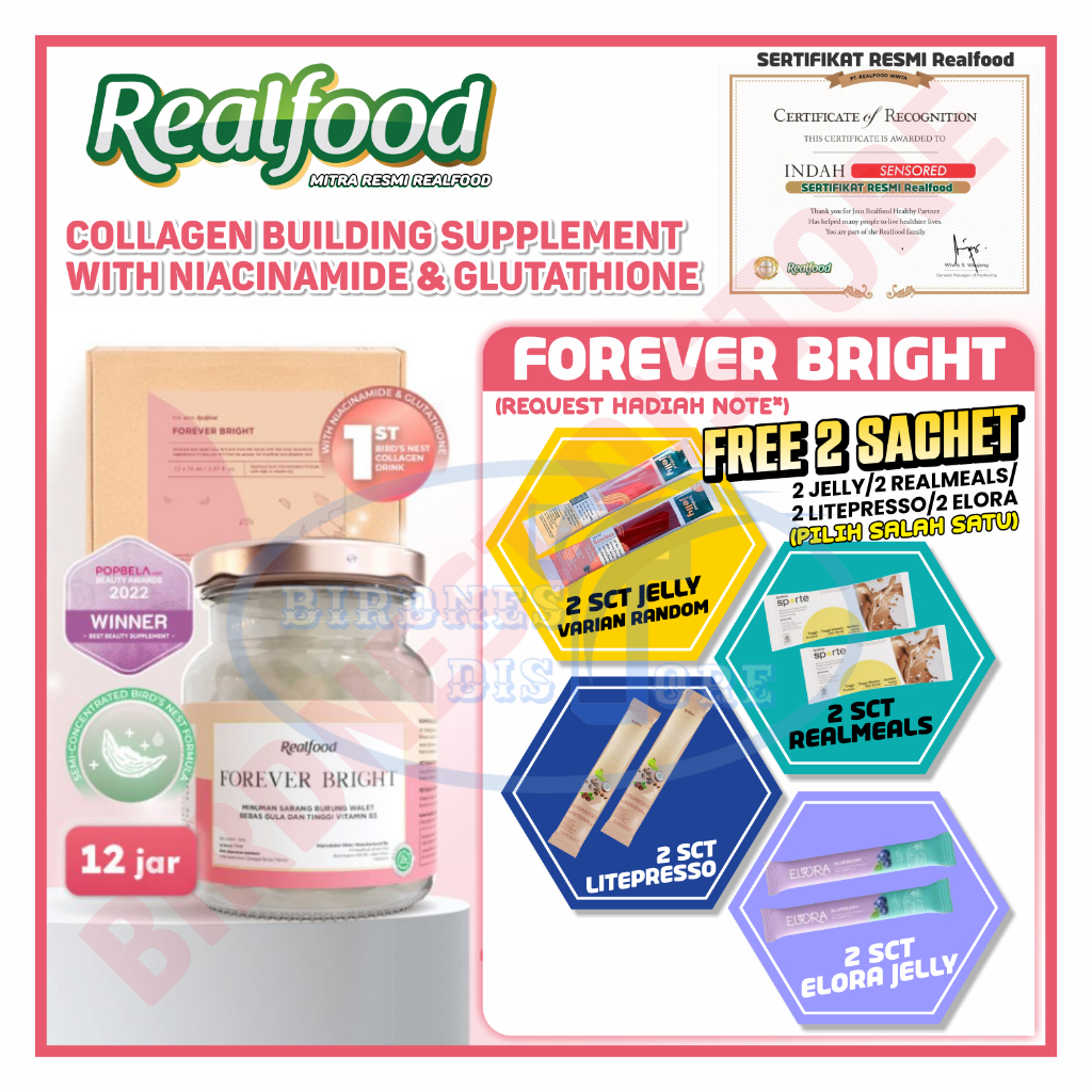 

Realfood Forever Bright Isi 12 Jar MInuman Sarang Burung Walet
