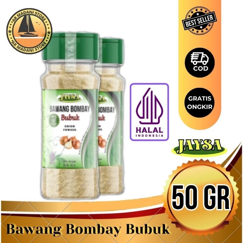 

JAYSA Bawang Bombay Bubuk 50 gr / Bawang Bombay Bubuk Premium / Onion Powder / Bawang Bombay Putih / Premium Onion Powder / Bawang Bombay Premium / Onion White Powder / Pure Onion Powder / Bumbu Instan / Bumbu Masak / Bumbu Murah
