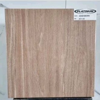 Keramik 40 x 40 Asher Brown/grey By Platinum( motif urat kayu kasar semi glossy) kw1