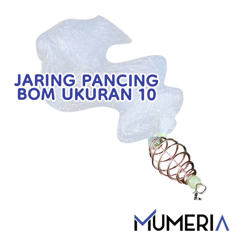 Premium Jaring Pancing Ukuran 10 Mata Bom Penangkap Perangkap Joran Kail Rod Jala Net Spring Umpan