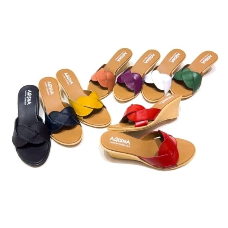 sandal selop sandal tinggi hak Garut sandal wanita kulit