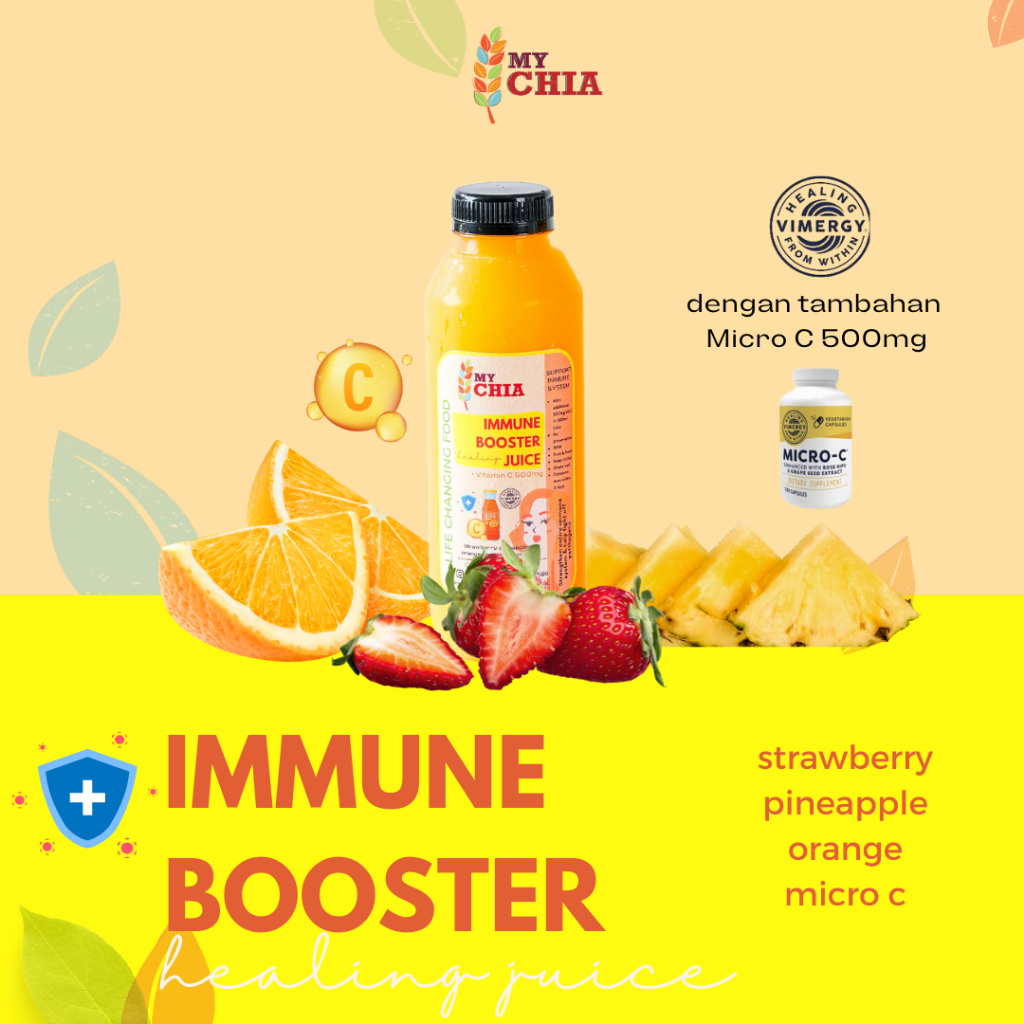 

Immune Booster Healing Juice 1 Liter dengan Vimergy Micro C Jus Immunity Series untuk imun Cold Pressed My Chia