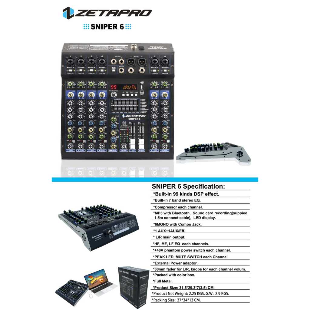 Mixer Zetapro Snipper 6 / Zetapro Sniper 6 / Zetapro Sniper-6 Original