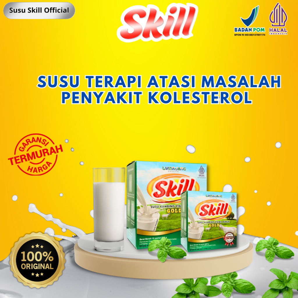 

Susu Etawa Skill - Susu Kambing Etawa Original Baik untuk Terapi Kolesterol 1 Box isi 10 Sachet