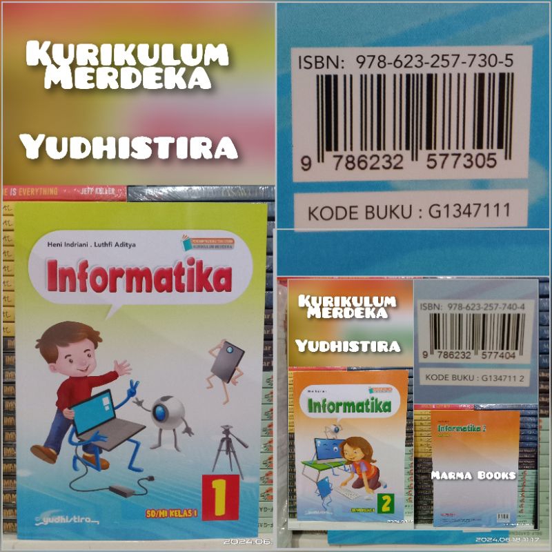 Buku Informatika Kelas 1 , 2 Kurikulum Merdeka Yudhistira / Informatika SD