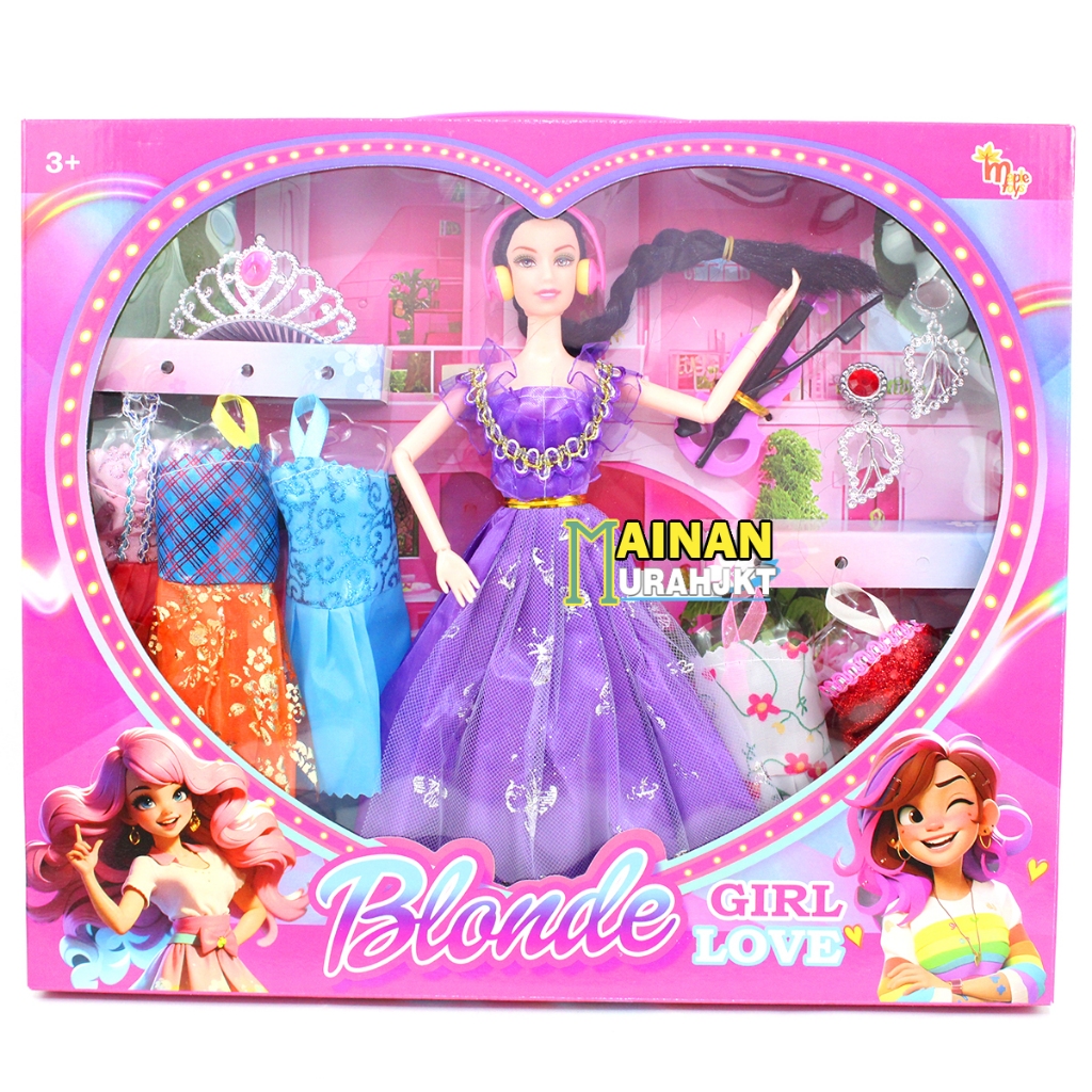 Murah Mainan Anak Murah Boneka Blonde Girl Love Biola Mt9913-2 Mainan Boneka Cantik Musisi Biola