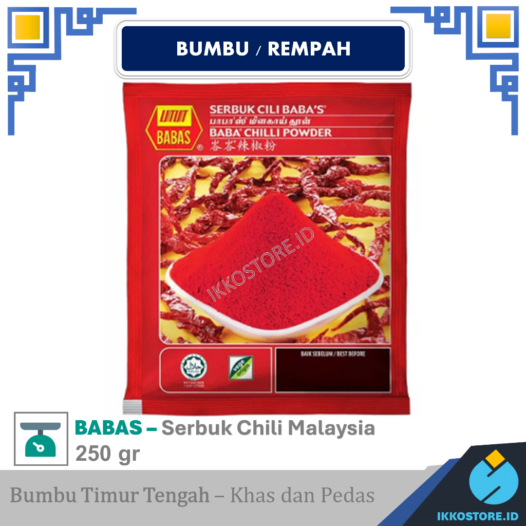 

Babas chilli powder 250gr serbuk cili babas serbuk cabai babas 250gr Malaysia