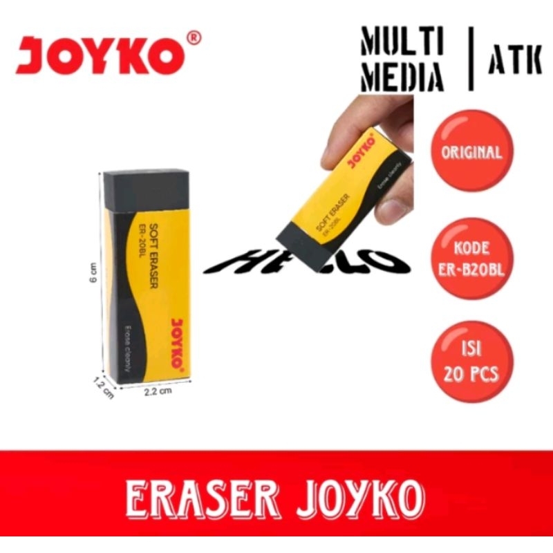 

{1pcs} Penghapus Joyko Penghapus Panjang Penghapus Joyko Panjang Penghapus Joyko ER-20BL Soft Eraser Joyko