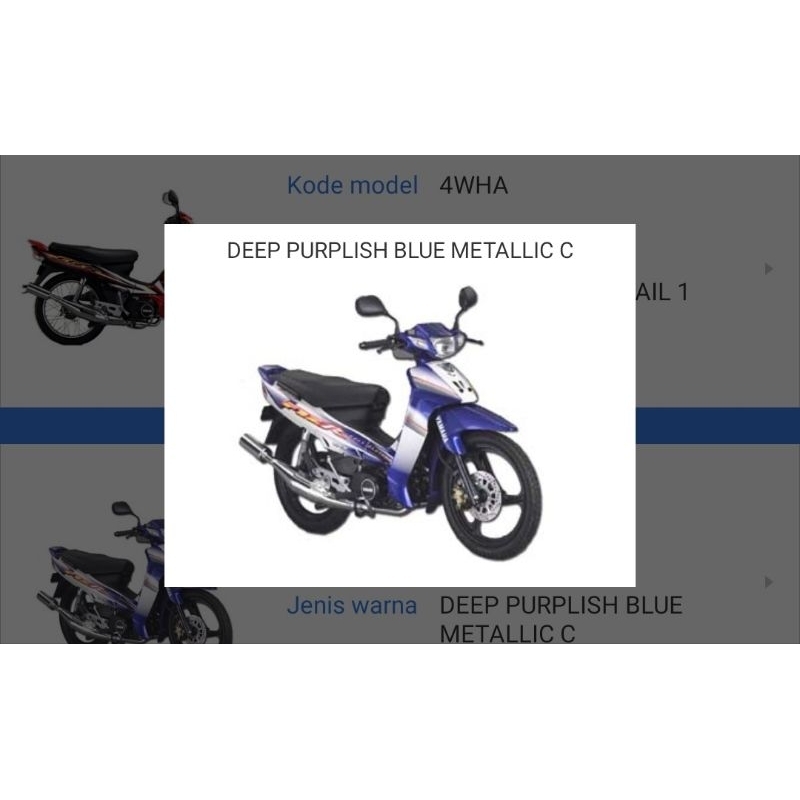Striping Sticker Sayap Luar Sayap Dalam Biru 2003 Original Yamaha F1ZR FIZR