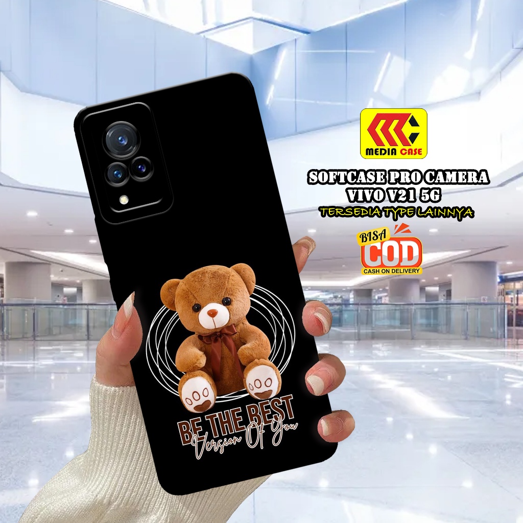 Case Hp VIVO V21 5G Terbaru - Motif Case Bear - kesing VIVO V21 5G - Softcase Hp VIVO V21 5G - Kesin