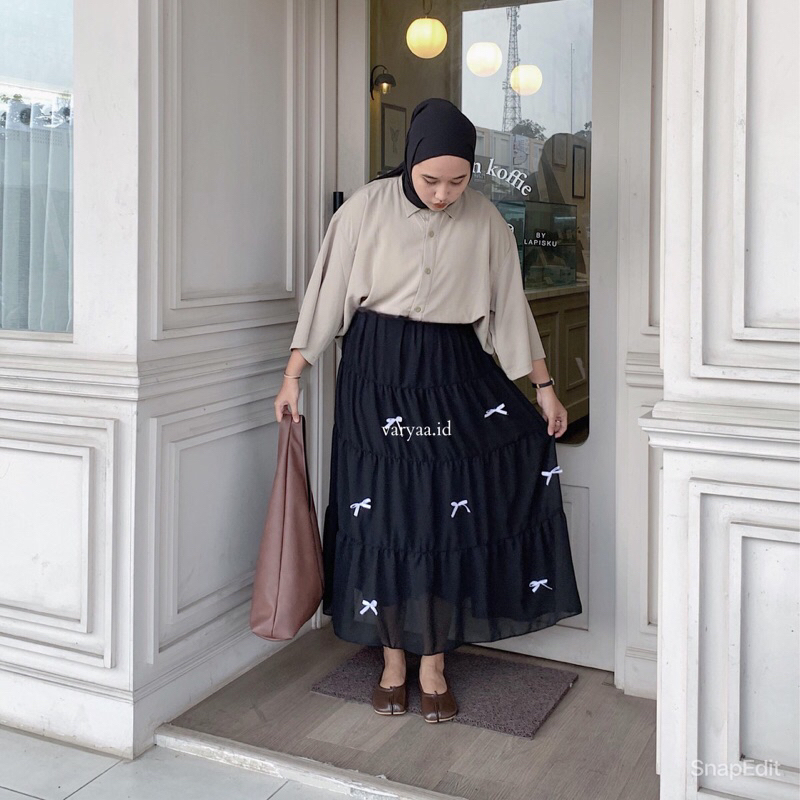 Aleena Coquette Midi Skirt by Varyaa.id - Rok korea - Coquette - Rok pita - Rok Coquette