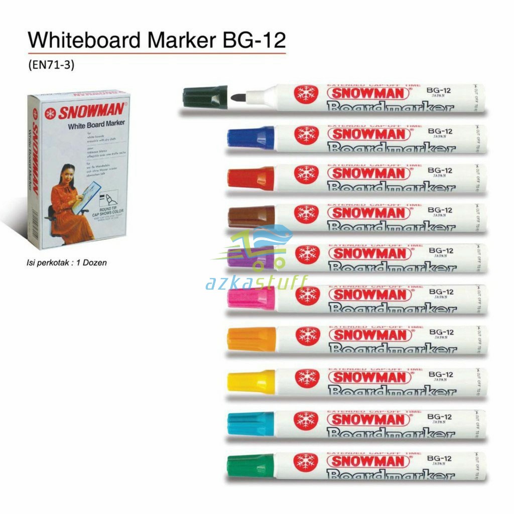 

Spidol Whiteboard SNOWMAN BG-12 Boardmarker - spidol papa tulis