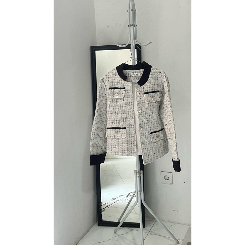 Tweed Blazer Broken White
