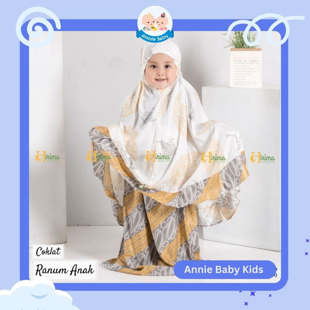 Annie Baby Mukena Motif Batik Perlengkapan Sholat Shalat Anak Perempuan Bayi Batita 1 - 2 Tahun