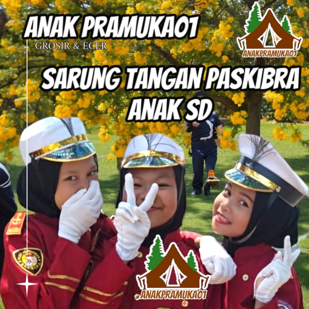 Sarung tangan upacara anak SD / sarung tangan paskibra / drumband anak SD