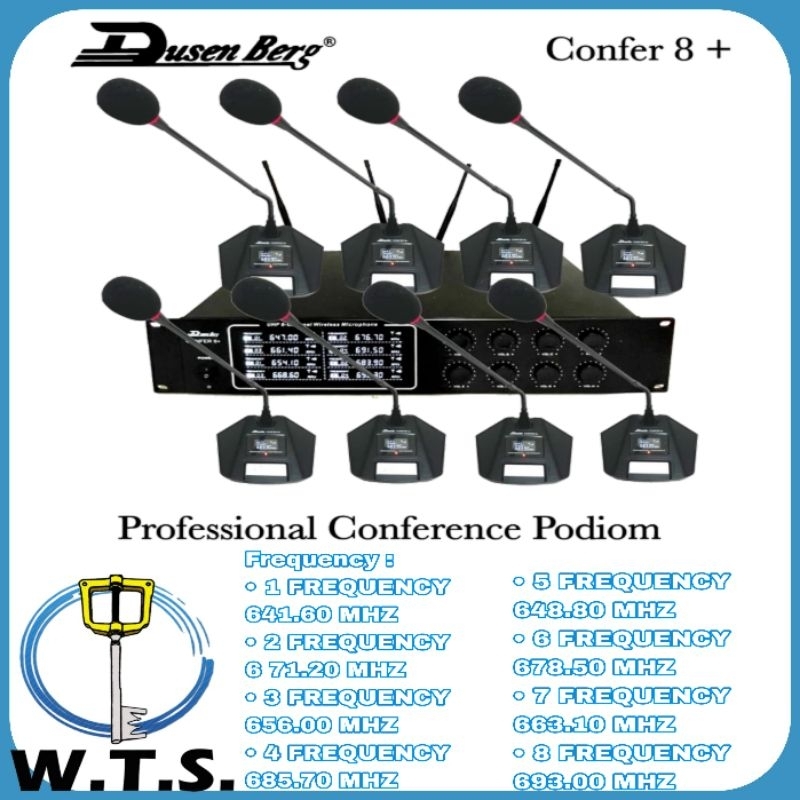 Mic Conference Wireless 8 Mic Dusenberg - Chair 8+ Podium Professional Mic