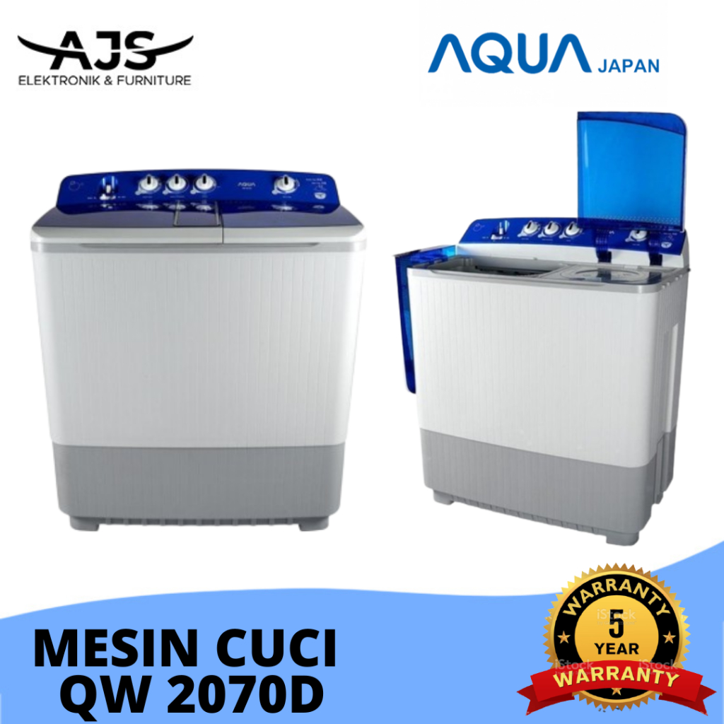 AQUA QW 2070 D (2 Tabung / 20 Kg) – Mesin Cuci