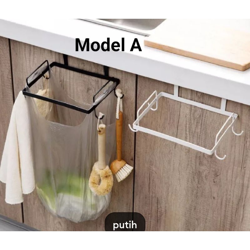 Gantungan Besi Tempat Plastik Kresek Sampah Dicantol Pintu Kitchen Set dan Di Tempel Dinding Dapur