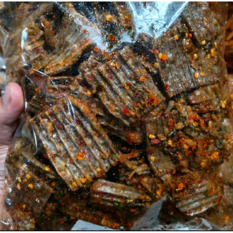 

krupuk jengkol asbes Kemasan 500gr Bantat Renyah Gurih Exstra Daun jeruk