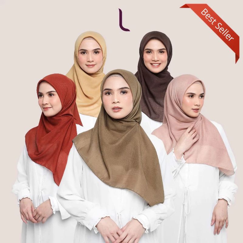 HIJAB ELZATTA KEISHA SHAMORA | Jilbab Segi Empat Polos Original ELZATTA