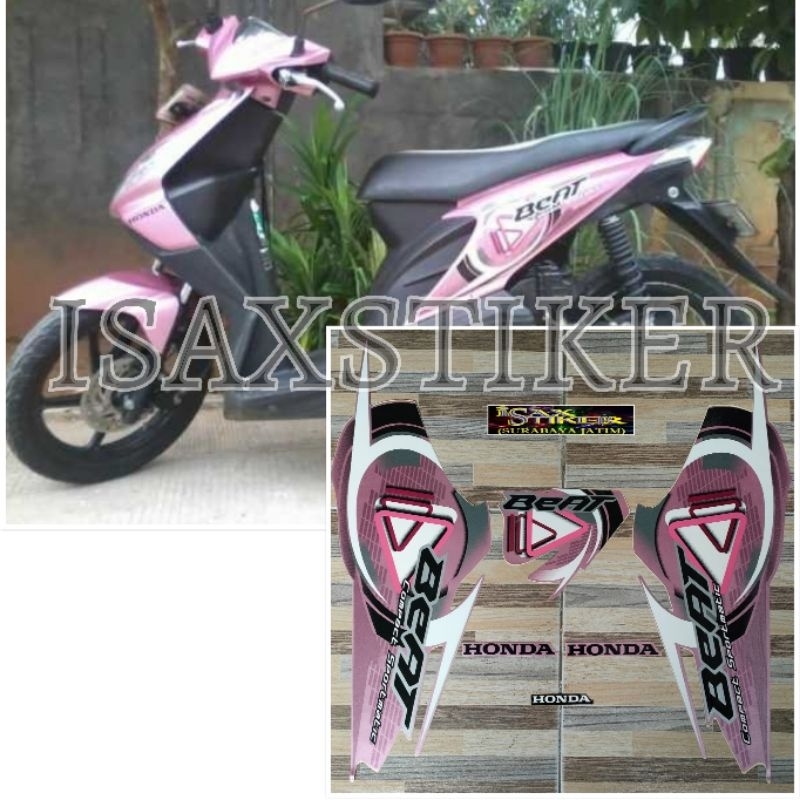 striping original Honda beat karbu pink tahun 2009 2010