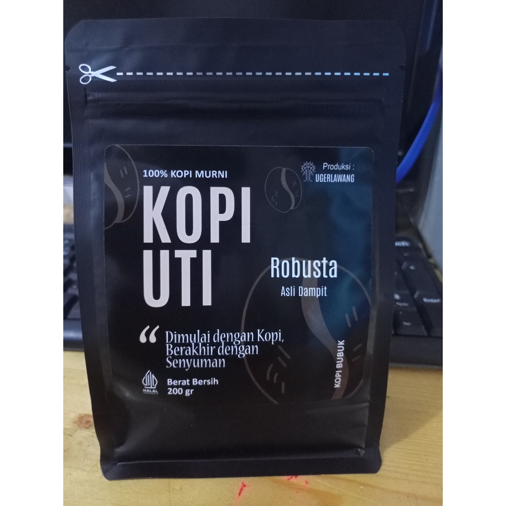 

Kopi Uti Premium Java Robusta Dampit - 100% Murni, 200g, Gilingan Halus