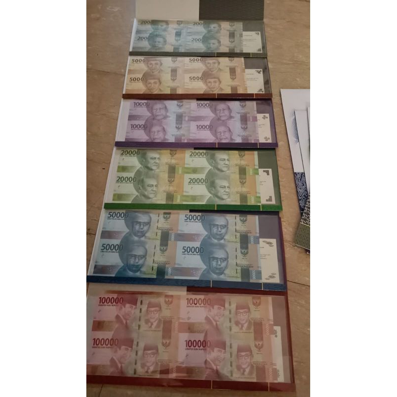 Uncut/uang bersambung seri dari Rp2000-Rp100.000