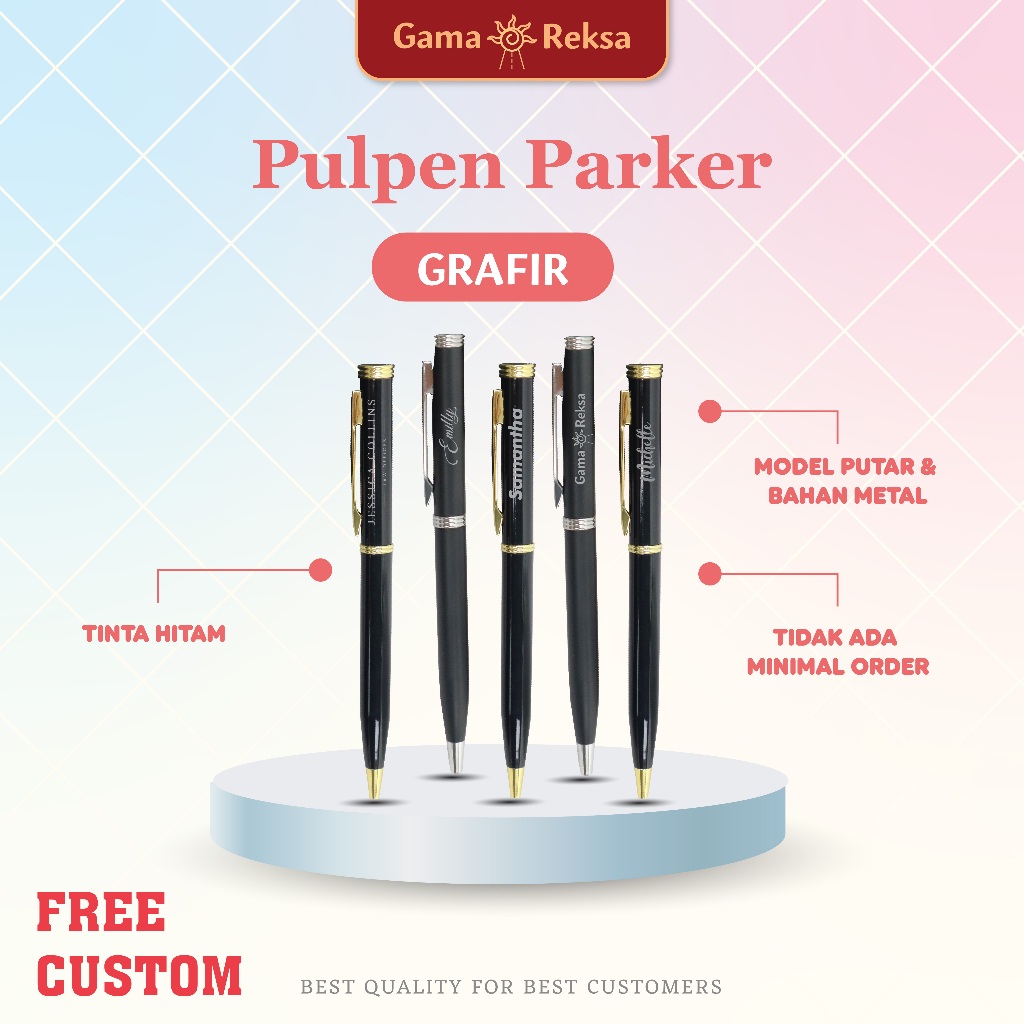 

( SEHARI JADI ) Custom Nama Pulpen Metal Paku Stainless Steel Free Grafir Nama