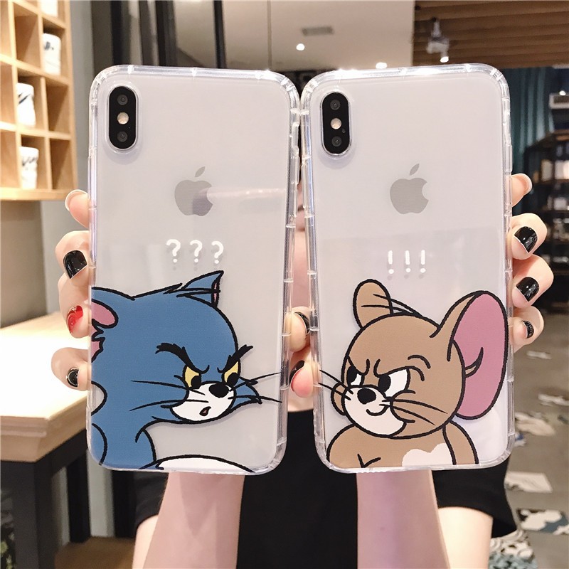Tom Jerry ANTICRACK PRINTING case iphone 6 7 8 plus x xr xs max 11 12 pro max 15 15 pro 15 pro max v
