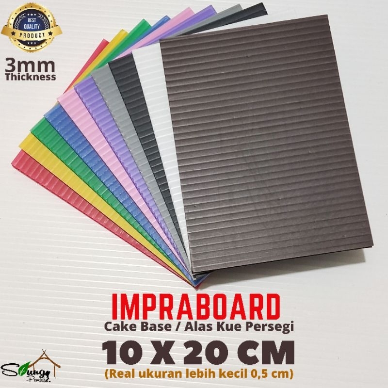 Alas Kue / Tatakan Kue Kotak Persegi 3mm 10 x 20 cm / 20x10 cm Cake Board Cake Tray Cake Base Terlar