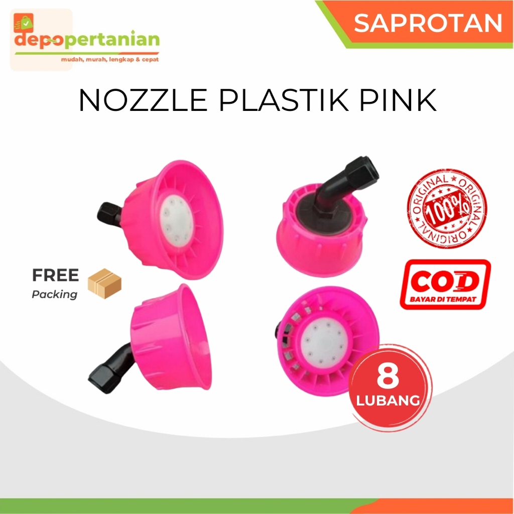 Depo Pertanian - Spuyer Nozzle Plastik Kabut Pink 8 Lubang