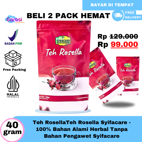 

Teh Celup 2 Pack Teh Rosella 40gr Menurunkan Tekanan Darah Menurunkan Kolestrol Mencegah Kangker