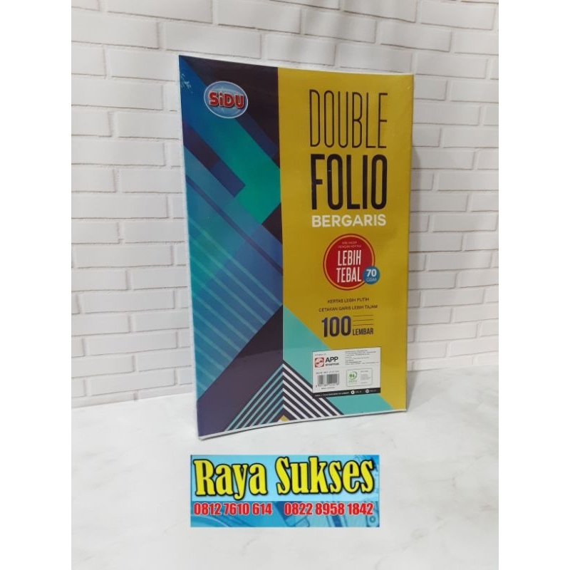 

Kertas Double Folio Bergaris SIDU 100 Lembar (1Pack)